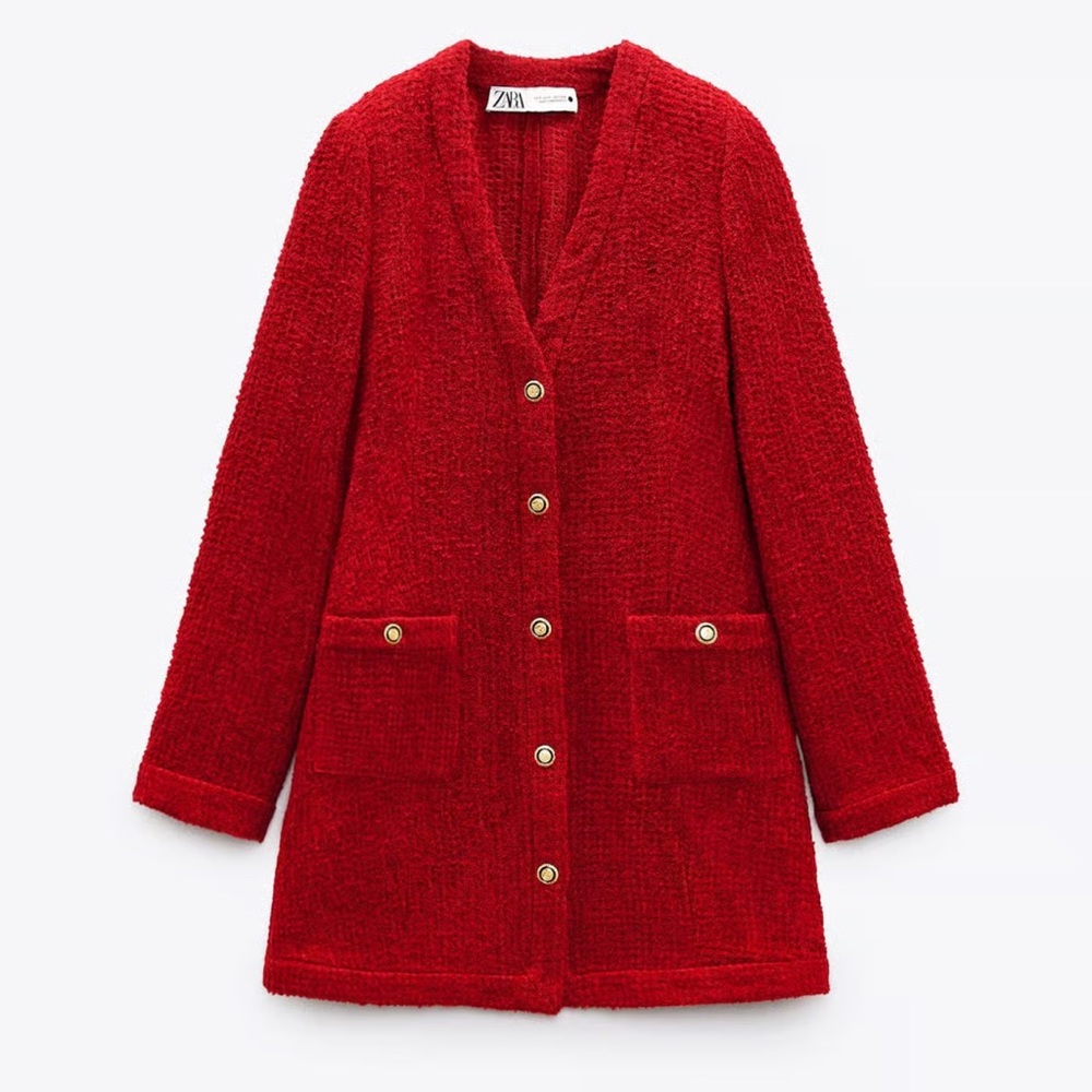 Tweed Mini Red Dress
